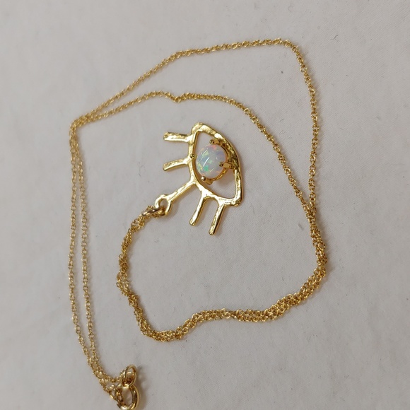 1/20 Gold Filled Necklace with Evil Eye Opal Pendant - Picture 7 of 8